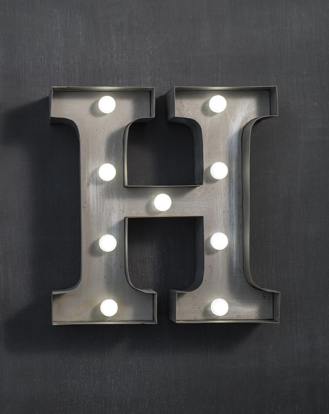 Настенный декор буква "H" с подсветкой LED, 2 цвета  в Москве