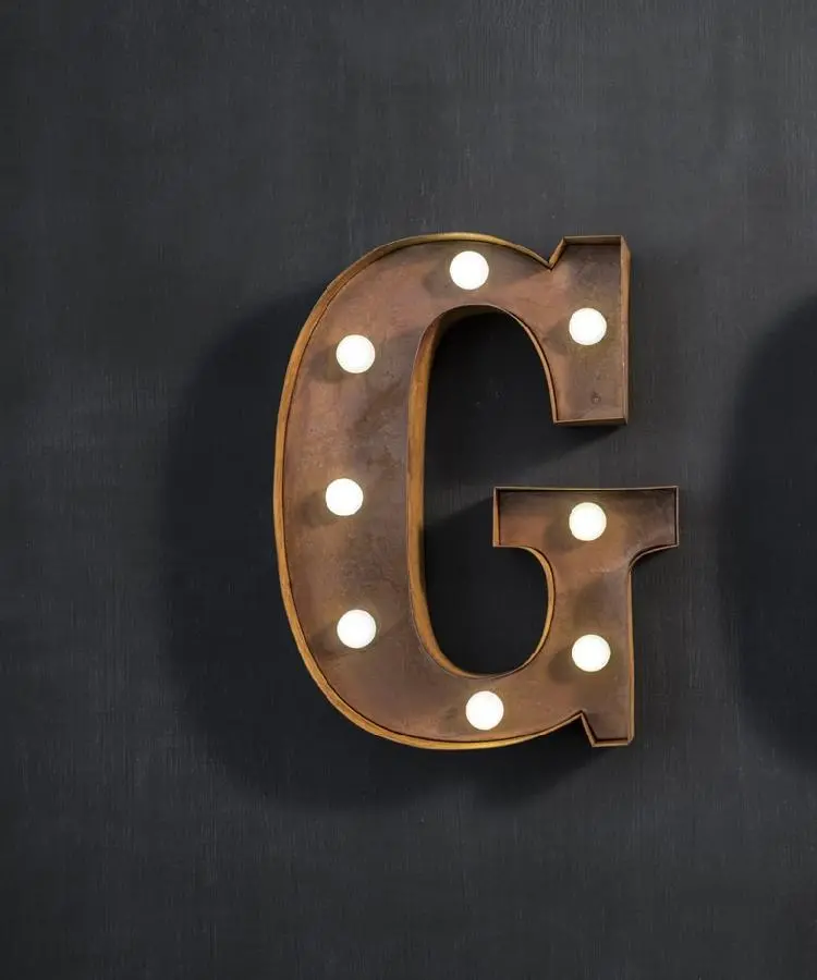Настенный декор буква "G" с подсветкой LED, 2 цвета  в Москве