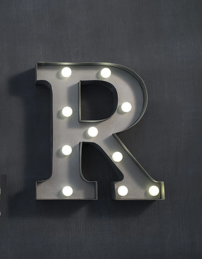 Настенный декор буква "R" с подсветкой LED, 2 цвета  в Москве
