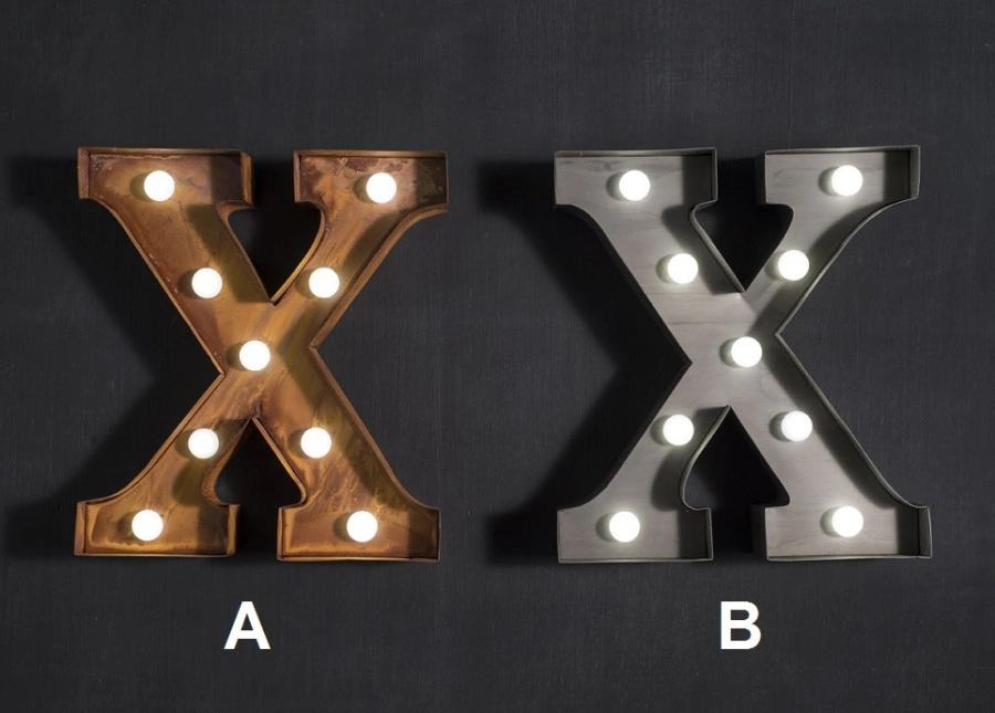 Настенный декор буква "X" с подсветкой LED, 2 цвета  в Москве