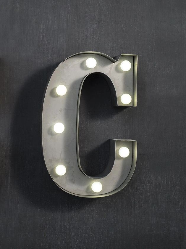 Настенный декор буква "С" с подсветкой LED, 2 цвета  в Москве