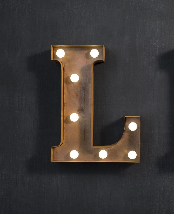Настенный декор буква "L" с подсветкой LED, 2 цвета  в Москве