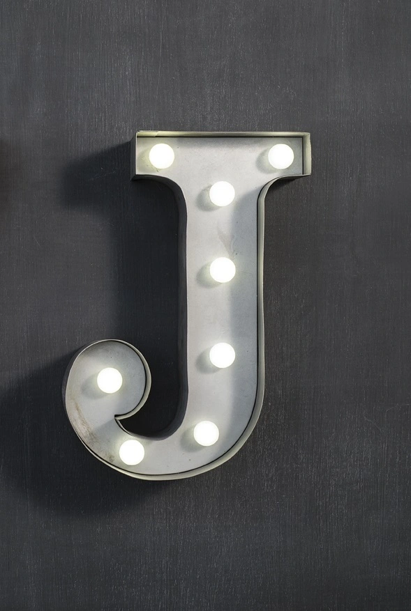 Настенный декор буква "J" с подсветкой LED, 2 цвета  в Москве