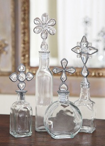 Флакон стеклянный с пробкой в винтажном стиле  в Москве