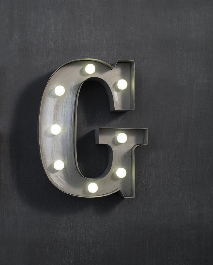Настенный декор буква "G" с подсветкой LED, 2 цвета  в Москве